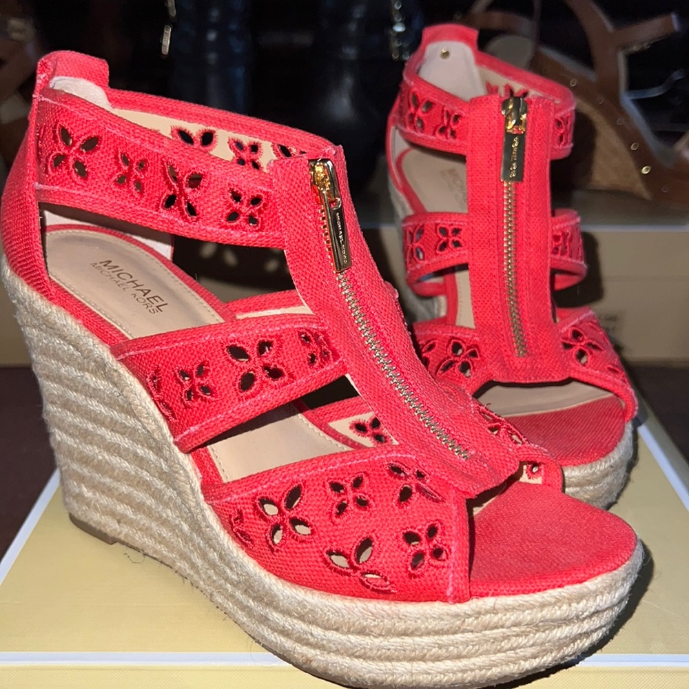 Michael Kors Coral Platform Wedge Sandals